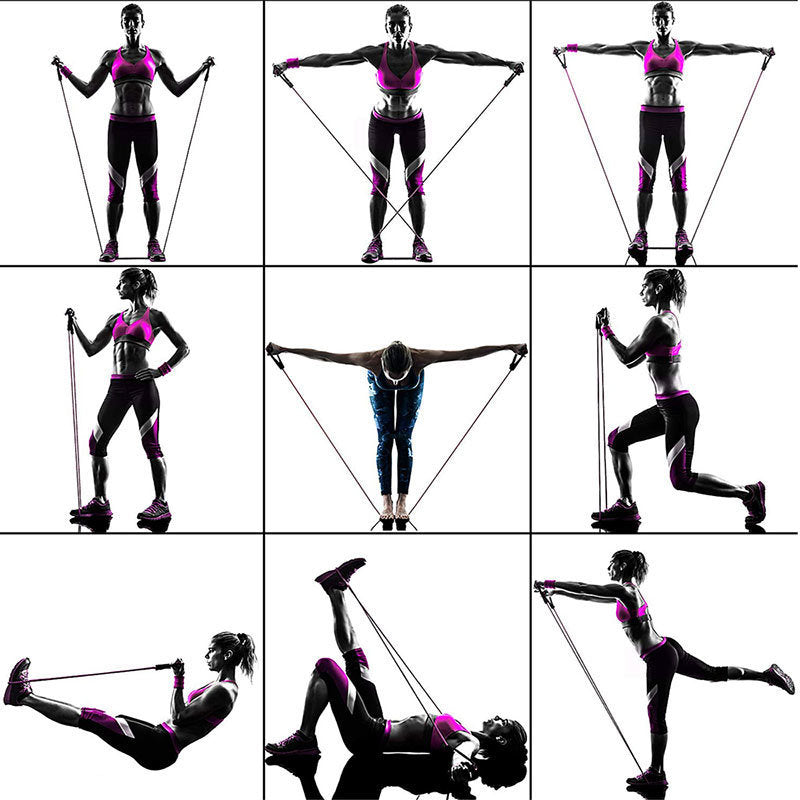 a collage of a woman exercising with a skipping rope