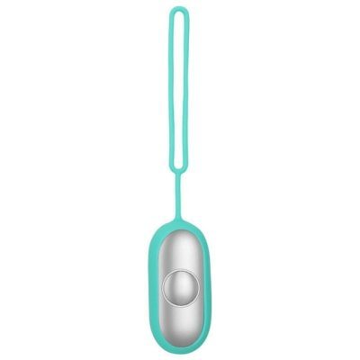 a blue and silver device