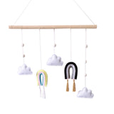 Wooden Stick Rainbow Felt Wall Hanging