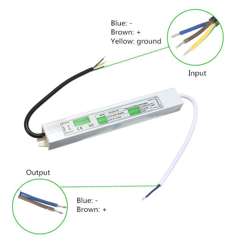 DC12V IP67 12.5A 150W Waterproof LED Driver Power Supply Transformer~3346