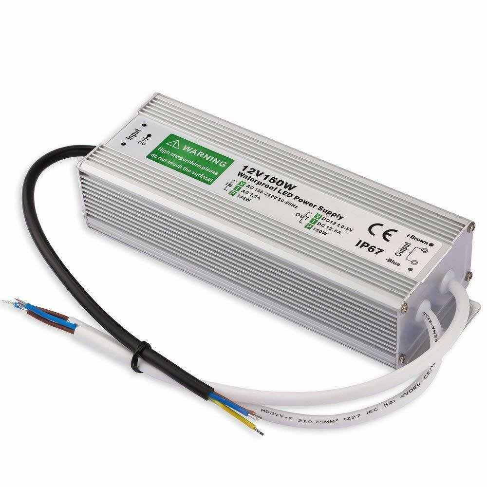 DC12V IP67 12.5A 150W Waterproof LED Driver Power Supply Transformer~3346