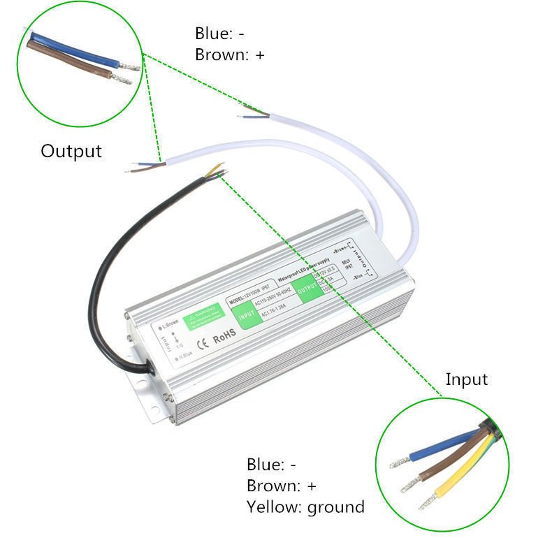 DC12V IP67 12.5A 150W Waterproof LED Driver Power Supply Transformer~3346