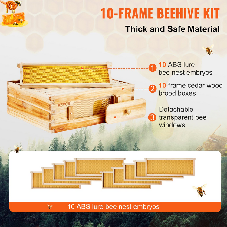 a wooden box with bee hives