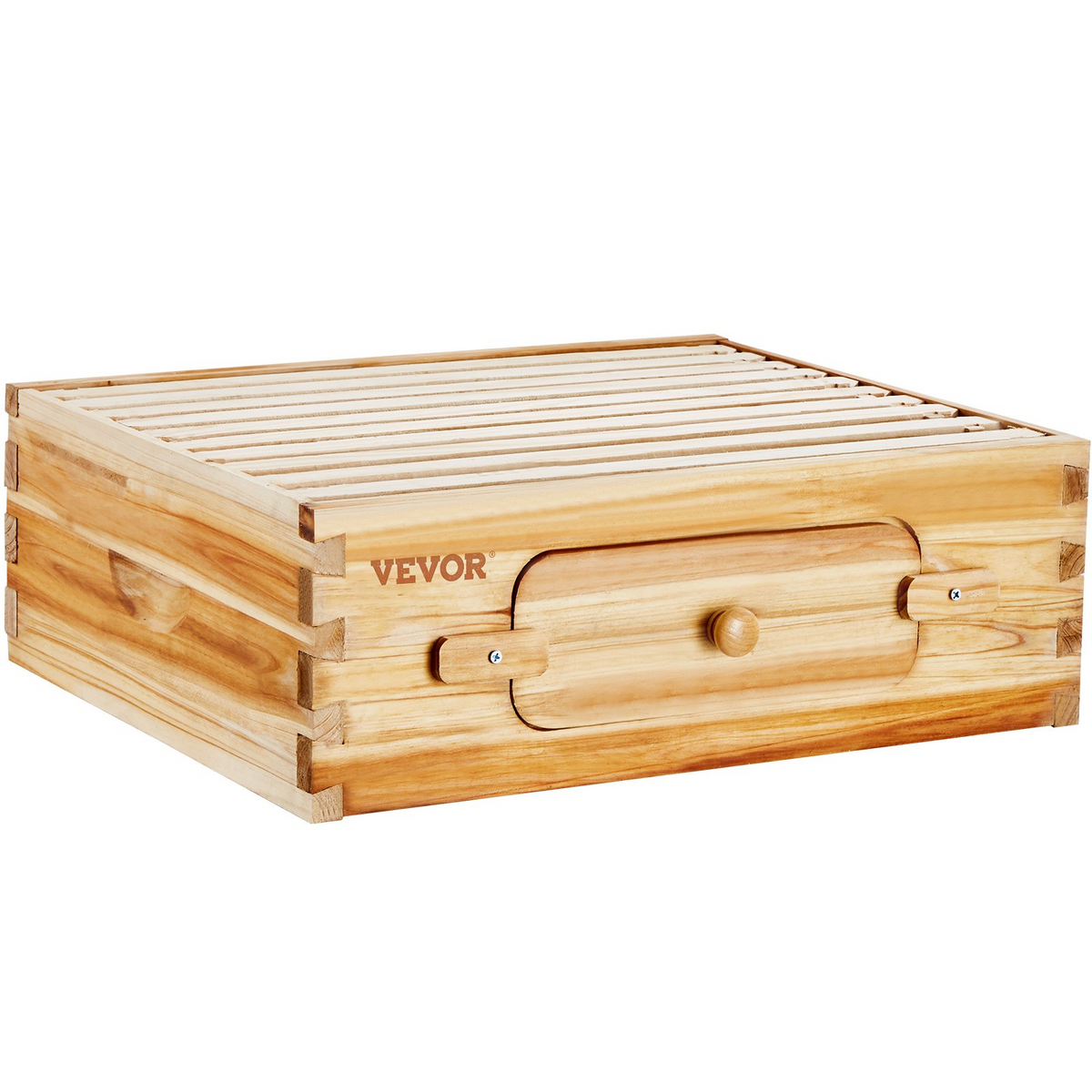 a wooden box with a drawer