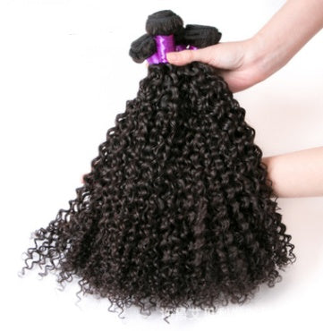 a hand holding a bundle of curly hair
