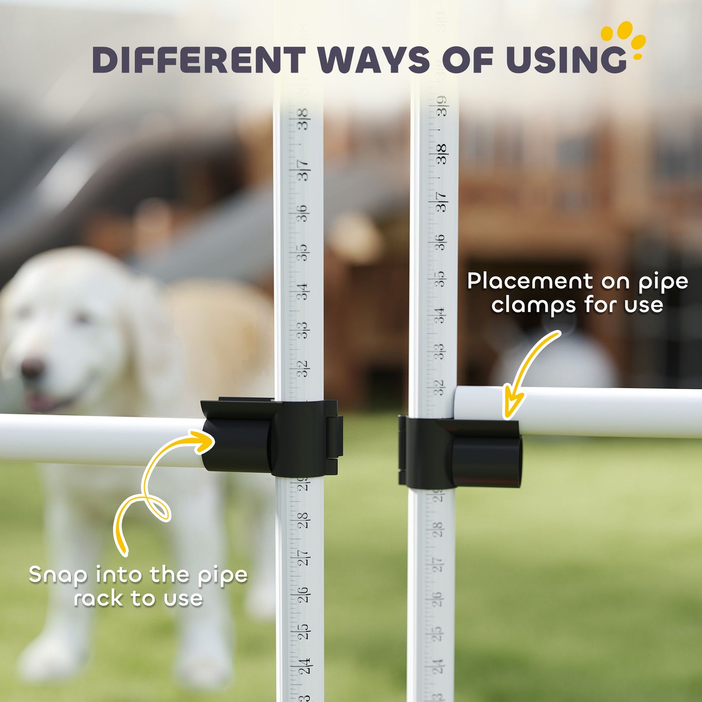 6 Piece Dog Agility Set with Adjustable Height Jump Bars