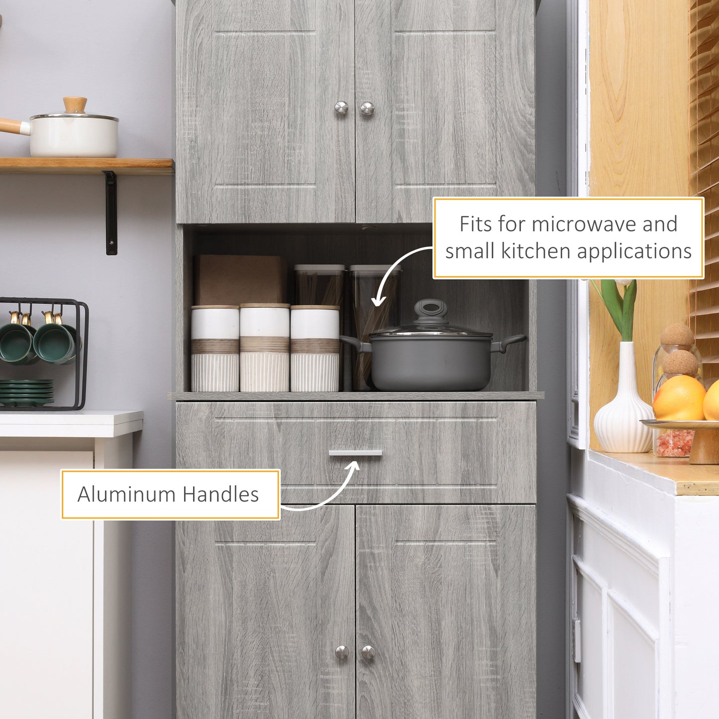 72" Kitchen Buffet with Hutch
