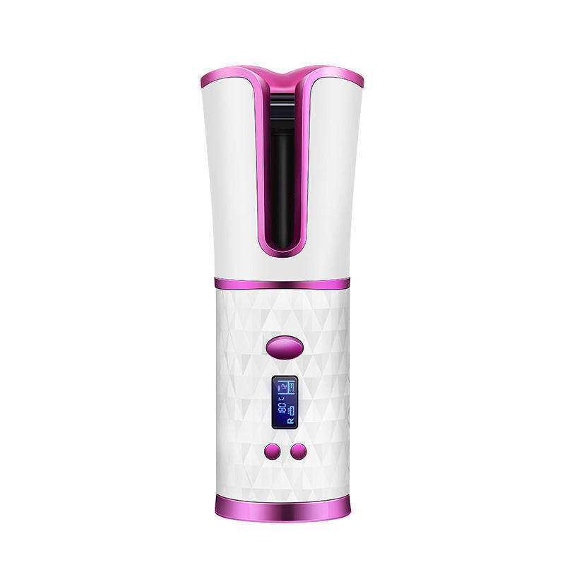 a white and pink hair dryer