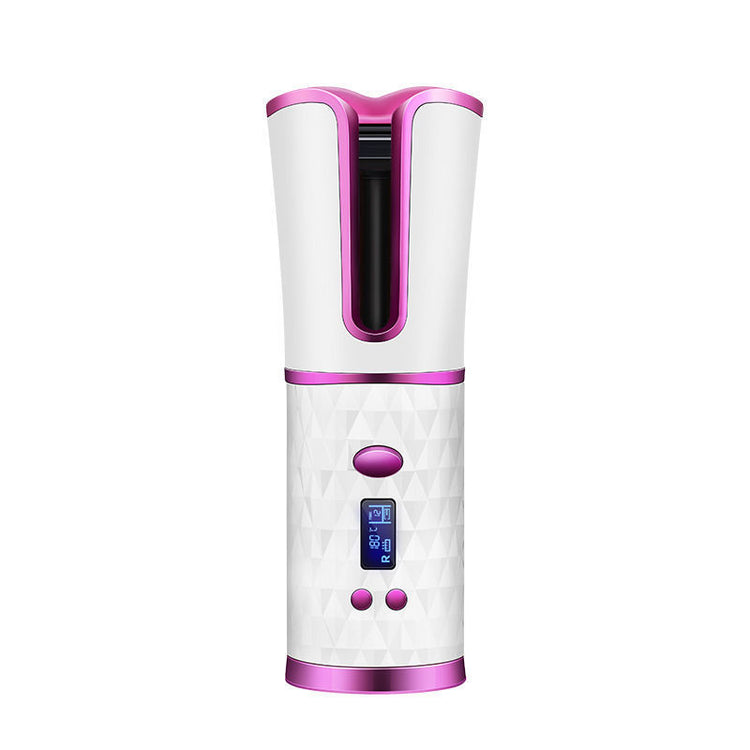 a white and pink hair dryer