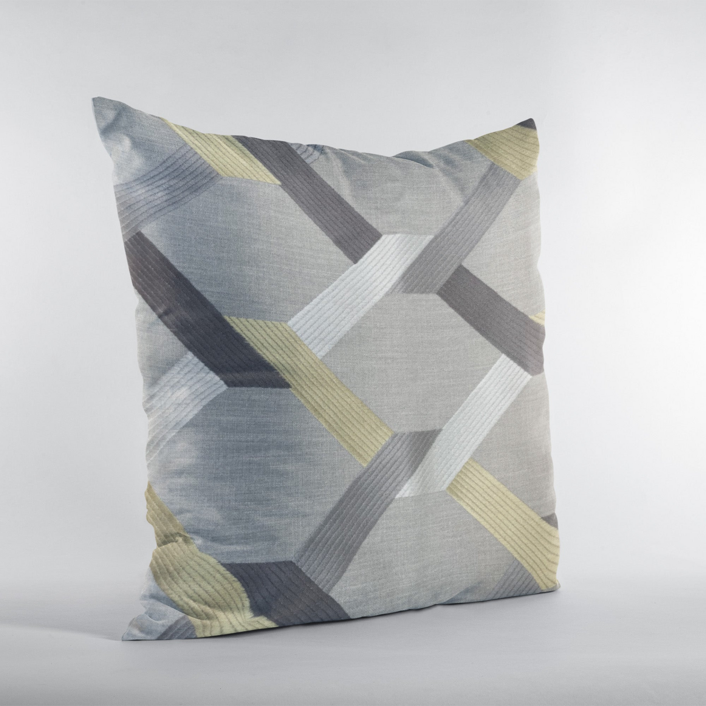 Valencia White Purple and Taupe Handmade Luxury Pillow