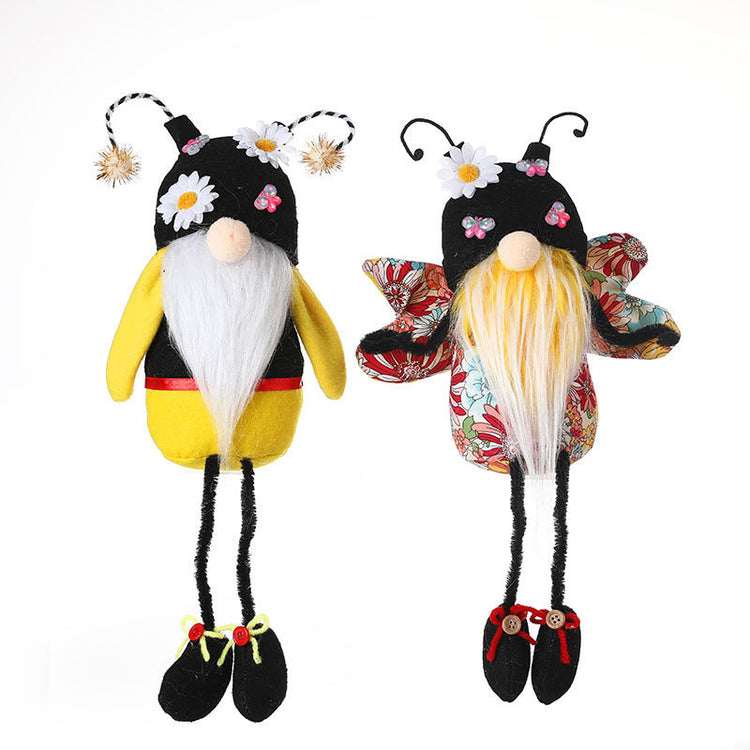 a couple of stuffed gnomes