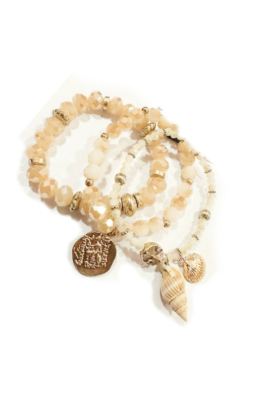 Set of 3 Shell Bead Bracelet