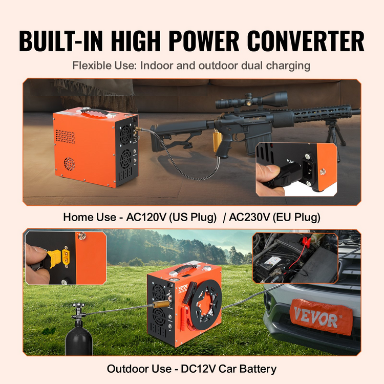a black and orange machine