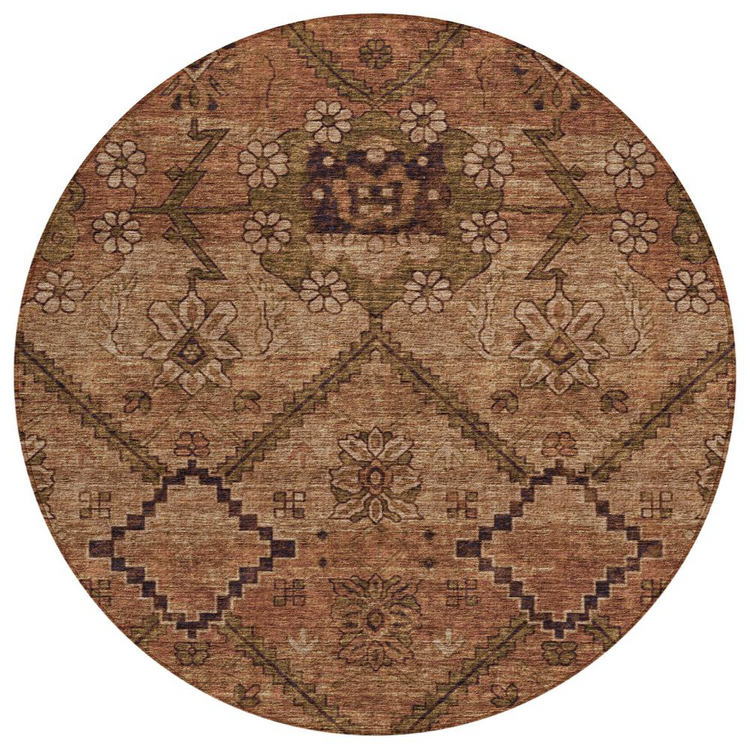 a circular rug with a pattern