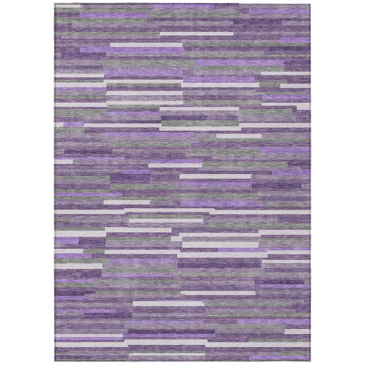 a purple and white rectangular rug