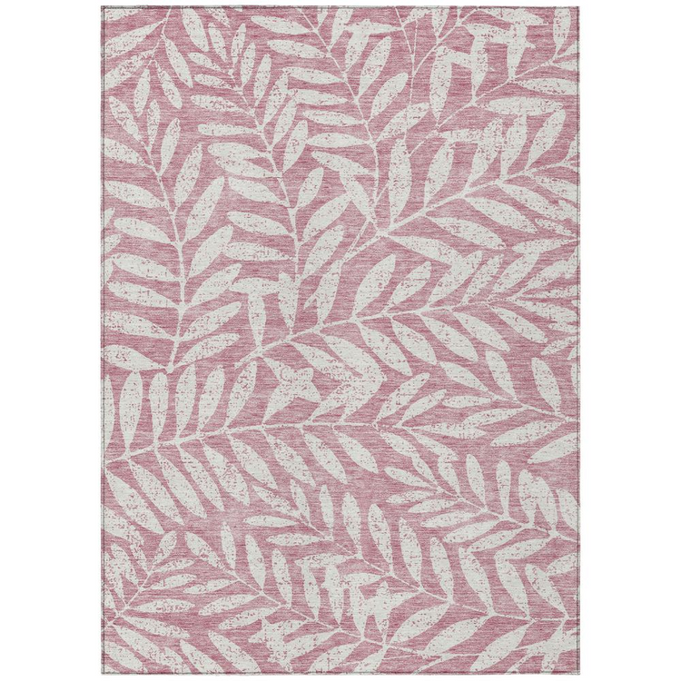 a rug with leaves on it