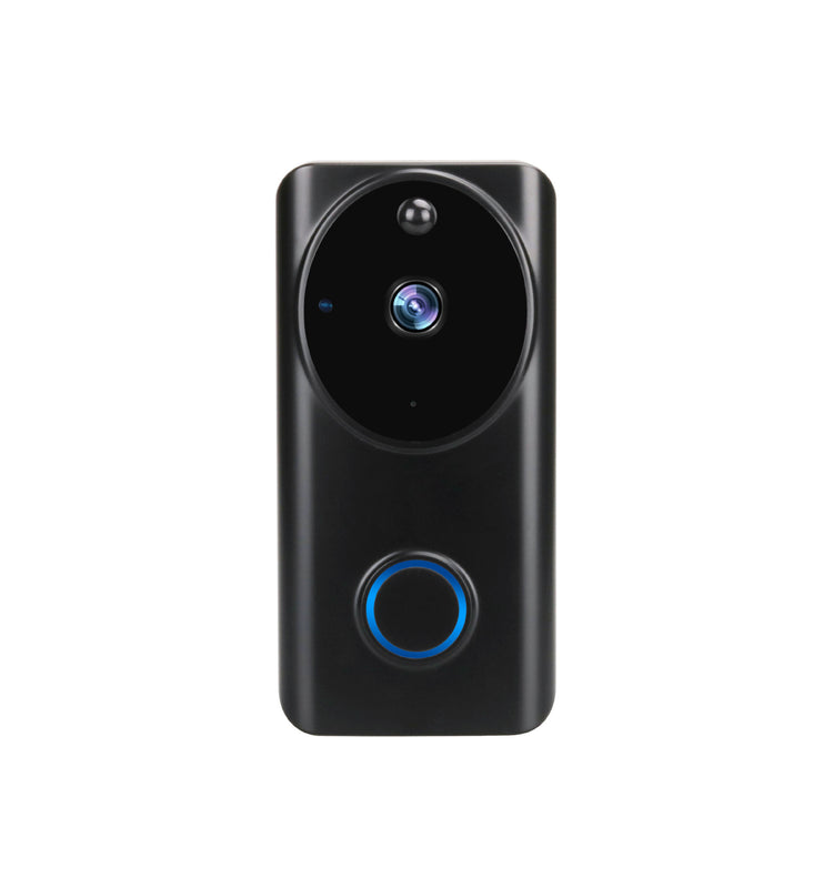 a black device with a round button