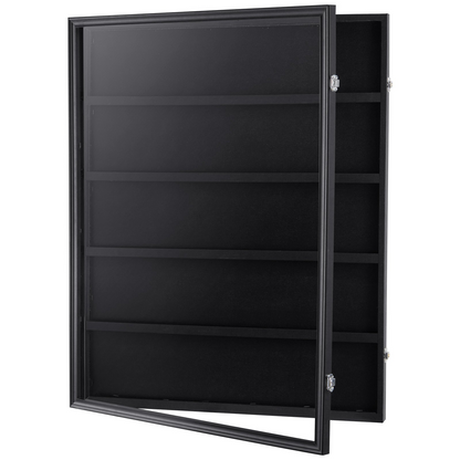 VEVOR 35 Graded Sports Card Display Case, 24.3x30.5x2.1 in, Baseball Card Display Frame with 98% UV Protection Clear View PC Glass, Lockable Wall Cabinet for Football Basketball Hockey Trading Card