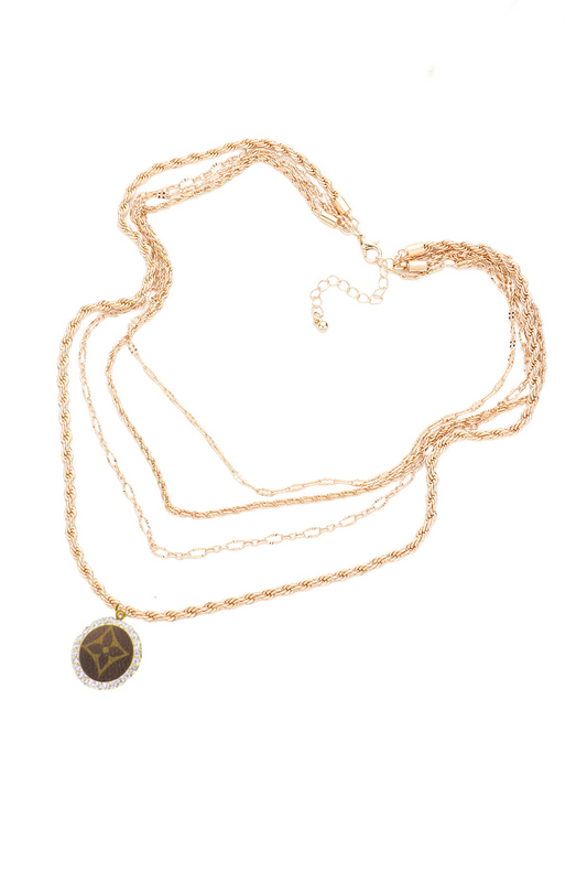 4 Layer LV Charm Necklace