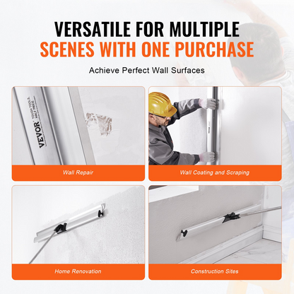 VEVOR Drywall Skimming Blade,48 inch Smoothing Knife,  Stainless Steel Blade & Aluminum Alloy Body Professional Skim Coat Tools For Drywall, Wipe/Drywall Knife, for Gyprock/WallBoard/Plasterboard