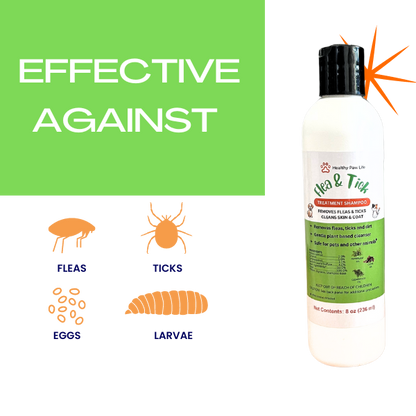 Healthy Paw Life's Flea and Tick Shampoo for Dogs and Cats - Powered by Natural Essential Oils