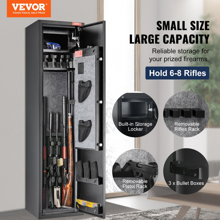 a large gun safe with a door open