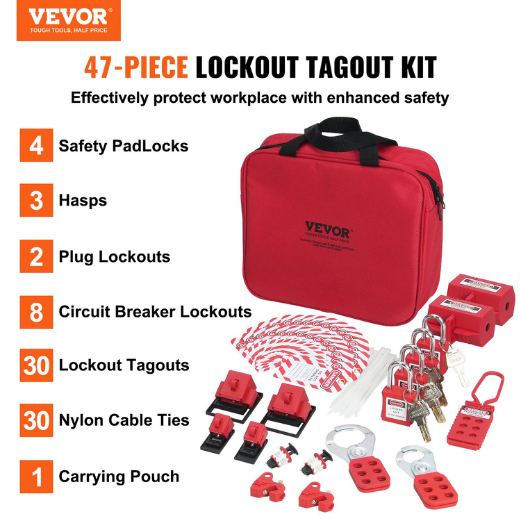 a red bag with keys and locks