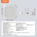 VEVOR LED Night Light, 4 Pack Plug in LED Night Light, 0.6 W 3000k Soft White Light, with Dusk-to-Dawn Light Sensor, for Bedroom, Bathroom, Hallway