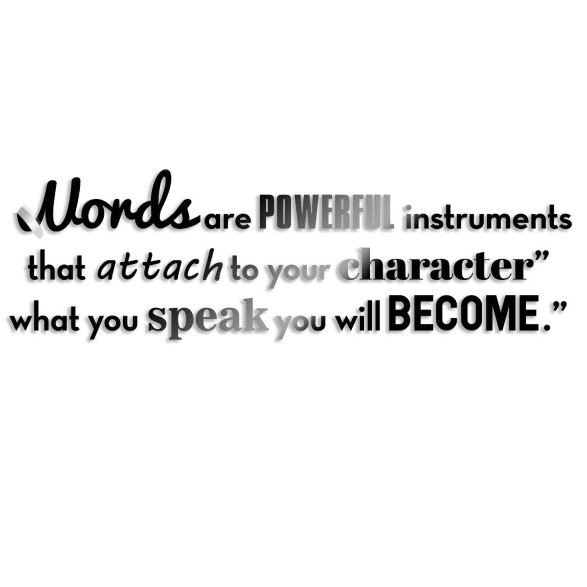 Inspirational Wall Vinyl Quote Sticker - Motivational Positive Inspiration Decal - Motivating Bedroom Classroom Saying - Words Are Powerful