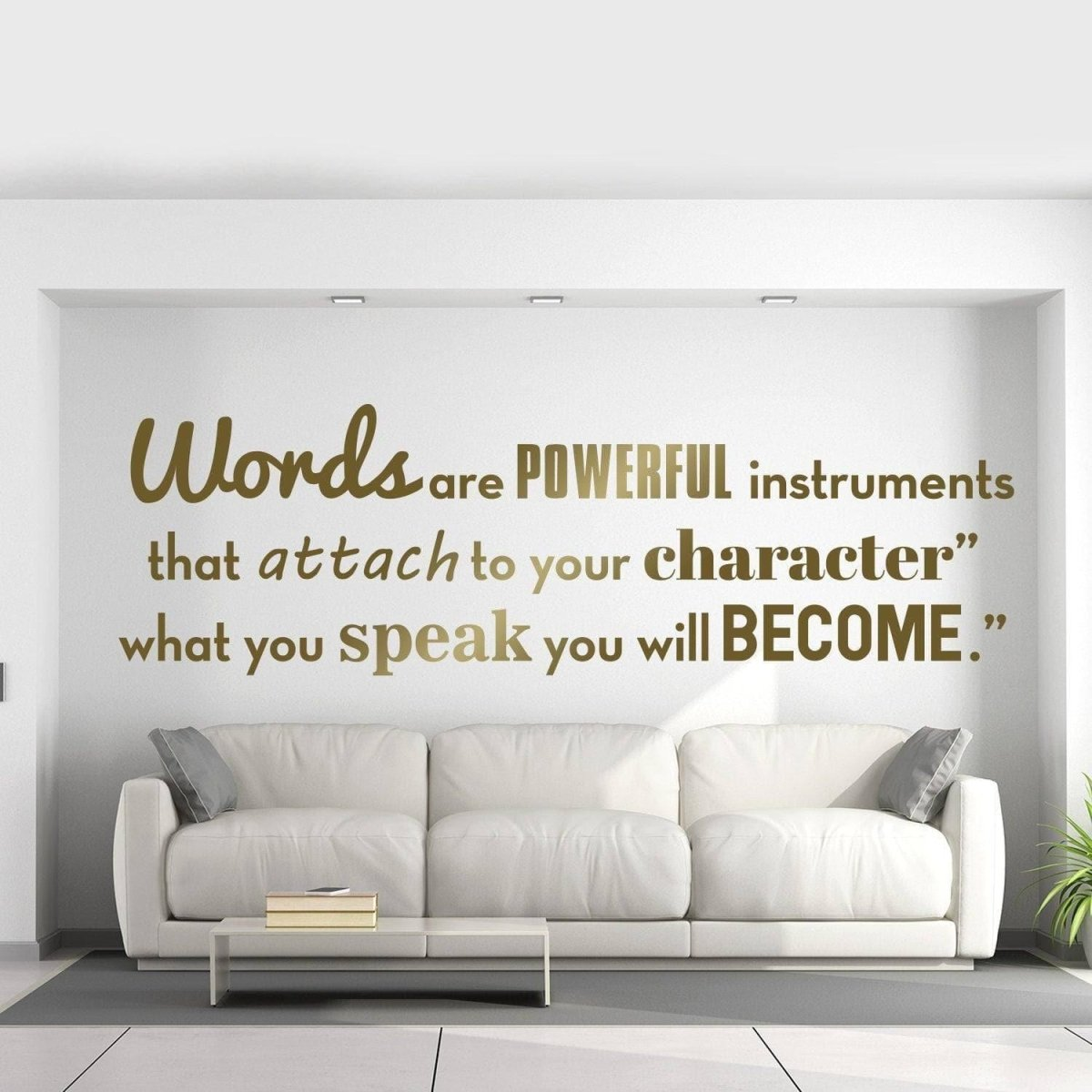 Inspirational Wall Vinyl Quote Sticker - Motivational Positive Inspiration Decal - Motivating Bedroom Classroom Saying - Words Are Powerful