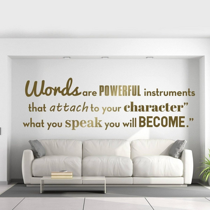 Inspirational Wall Vinyl Quote Sticker - Motivational Positive Inspiration Decal - Motivating Bedroom Classroom Saying - Words Are Powerful