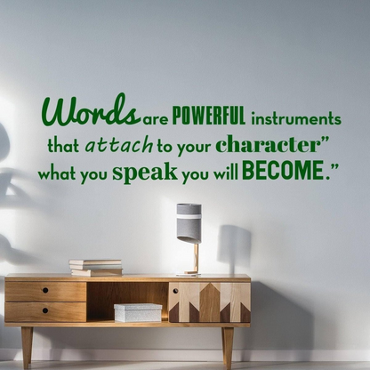 Inspirational Wall Vinyl Quote Sticker - Motivational Positive Inspiration Decal - Motivating Bedroom Classroom Saying - Words Are Powerful