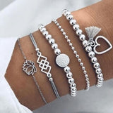 Beaded Bracelet and Anklet Set
