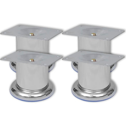 4 x Furniture leg sofa leg plinth leg chrome round 60