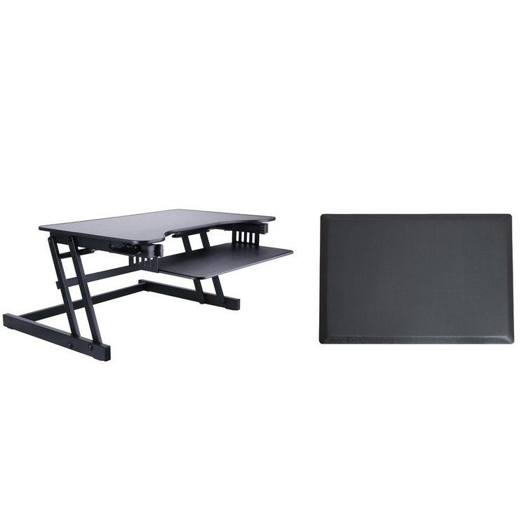 a black desk with a black cover