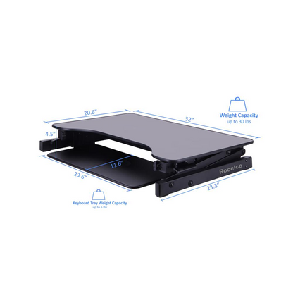 Rocelco 32" Height Adjustable Standing Desk