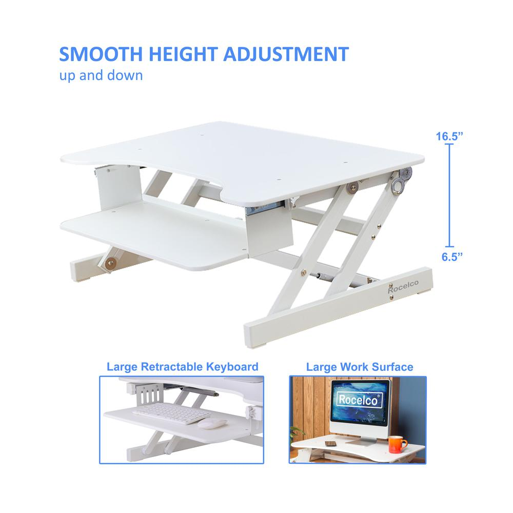a white desk with a computer and a laptop
