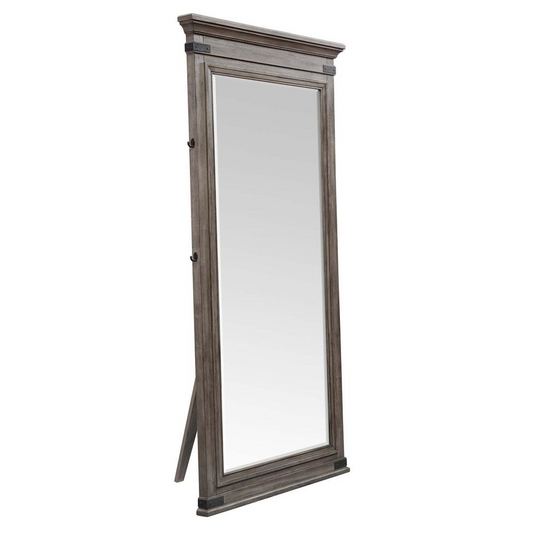 37 x 79 Floor Mirror in Brushed Steel - Elegant and Functional Design