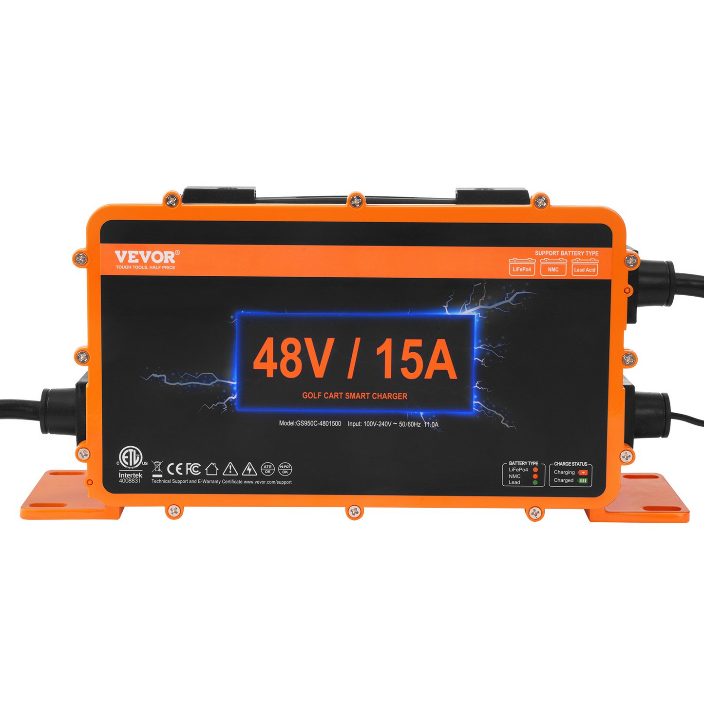 VEVOR 48 Volt 15 AMP Golf Cart Smart Battery Charger for Yamaha G29 Plug IP67