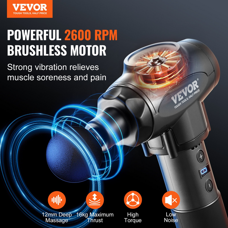 a massage gun with a rotating device