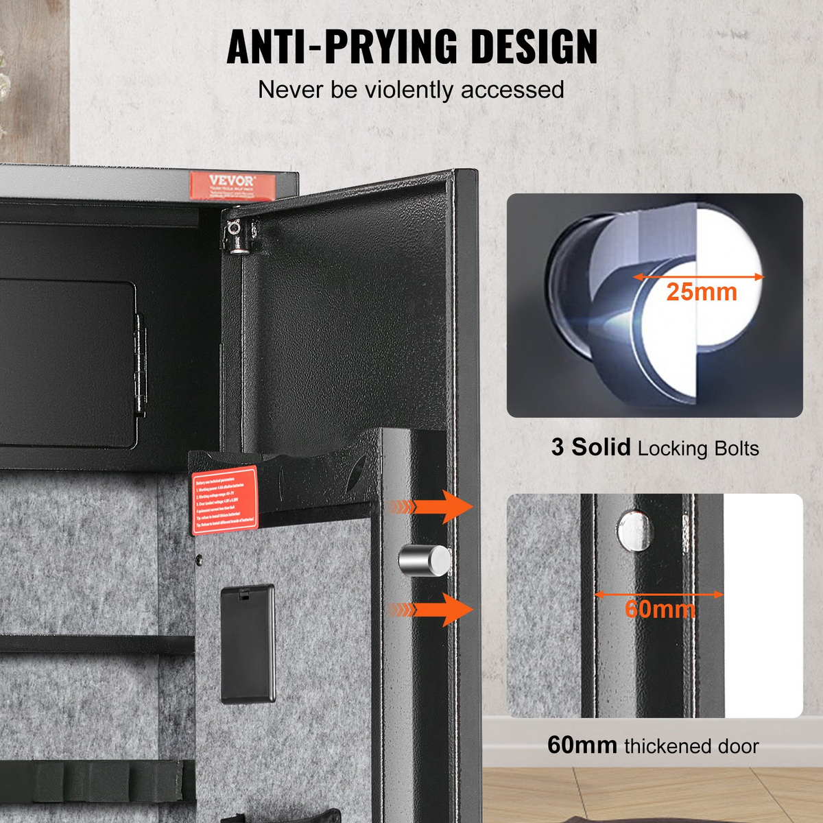 a safe with a door open