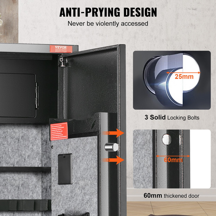 a safe with a door open