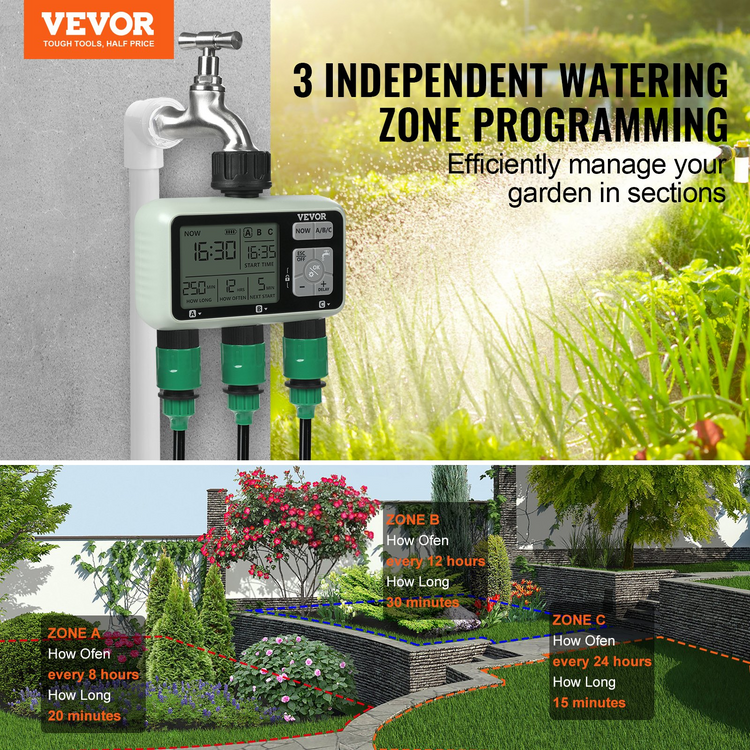 a water sprinkler system with a digital timer