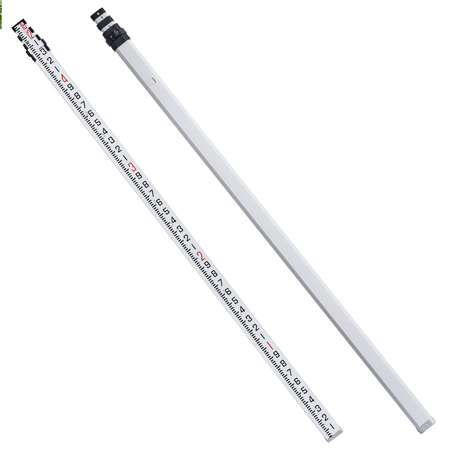 VEVOR Aluminum Grade Rod, 16-Feet/10ths 4 Sections Telescopic Measuring Rod,Double-Sided Scale 1/10ft Leveling Rod Stick,Aluminum Alloy Survey Rod w/ Bubble Level &Carrying Bag for Houses,Walls,Floors