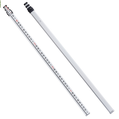 VEVOR Aluminum Grade Rod, 16-Feet/10ths 4 Sections Telescopic Measuring Rod,Double-Sided Scale 1/10ft Leveling Rod Stick,Aluminum Alloy Survey Rod w/ Bubble Level &Carrying Bag for Houses,Walls,Floors