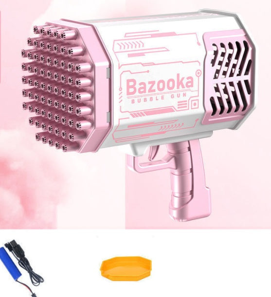 a pink and white bubble gun
