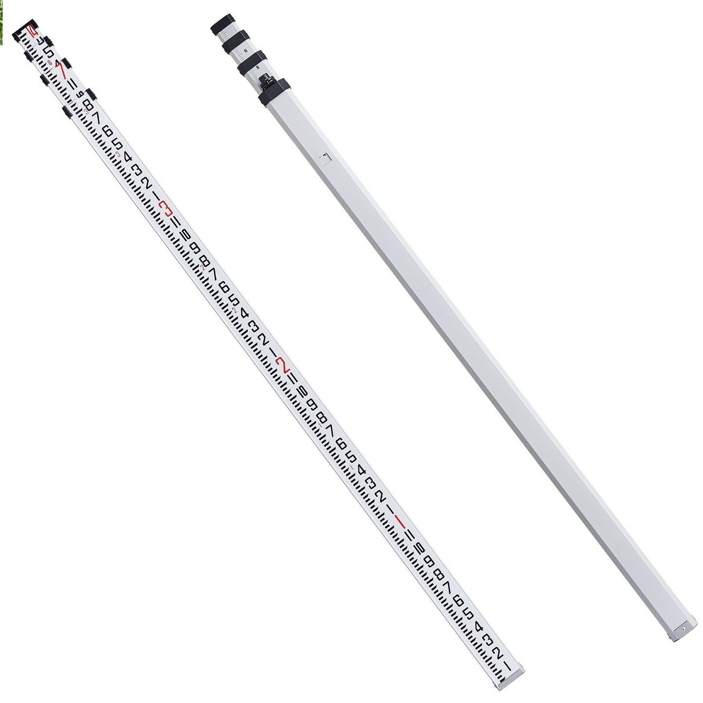 VEVOR Measuring Rod 14-Feet/8ths 4 Sections Telescopic Grade Rod 1/8in w/ Bag