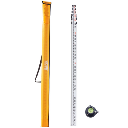 VEVOR Measuring Rod 18-Feet/10ths 6 Sections Telescopic Grade Rod 1/10ft w/ Bag
