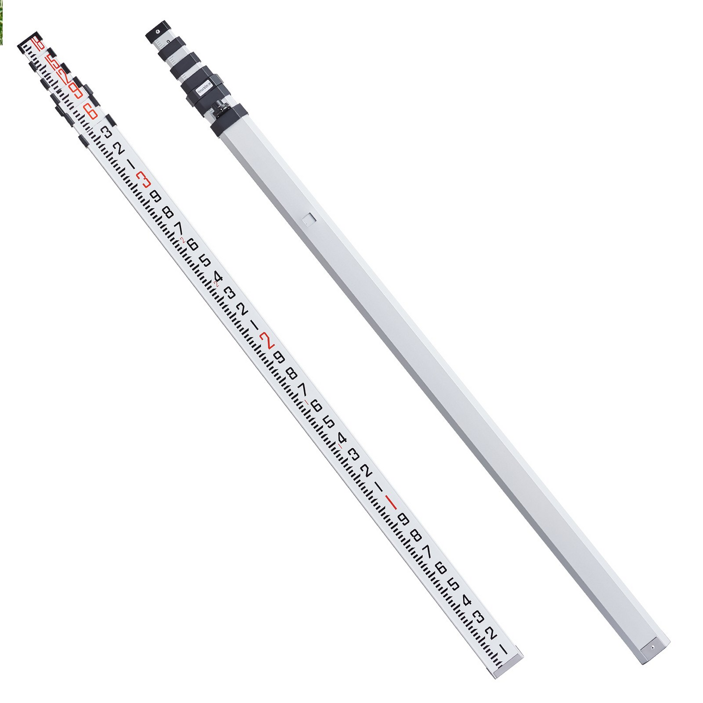VEVOR Measuring Rod 18-Feet/10ths 6 Sections Telescopic Grade Rod 1/10ft w/ Bag