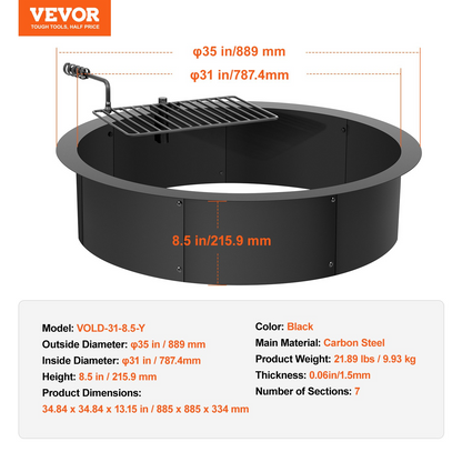 VEVOR Measuring Rod 20-Feet/10ths 6 Sections Telescopic Grade Rod 1/10ft w/ Bag
